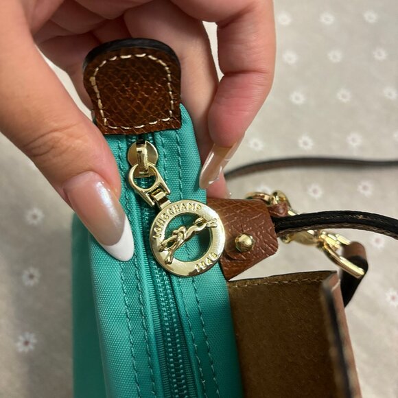 Longchamp Le Pliage Womens Pouch Mini Turqoise - Picture 4 of 5